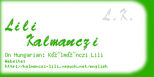 lili kalmanczi business card